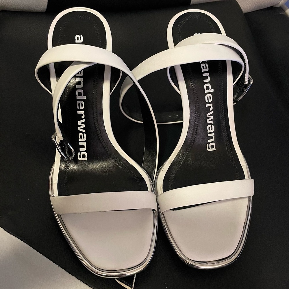 Alexander Wang Cady Leather Heels White